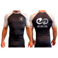 Ebb and Flow BJJ All Black Ranked Short Sleeve Rash Guards #8034 C