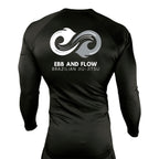 Ebb and Flow BJJ All Black Custom Rash Guards Long Sleeves #8034 C