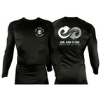Ebb and Flow BJJ All Black Custom Rash Guards Long Sleeves #8034 C