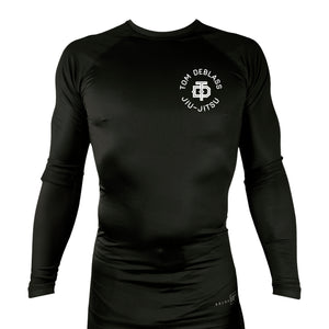 Ebb and Flow BJJ All Black Custom Rash Guards Long Sleeves #8034 C