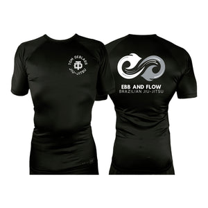 Ebb and Flow BJJ All Black Custom Rash Guards Short Sleeves #8034 C
