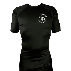 Ebb and Flow BJJ All Black Custom Rash Guards Short Sleeves #8034 C