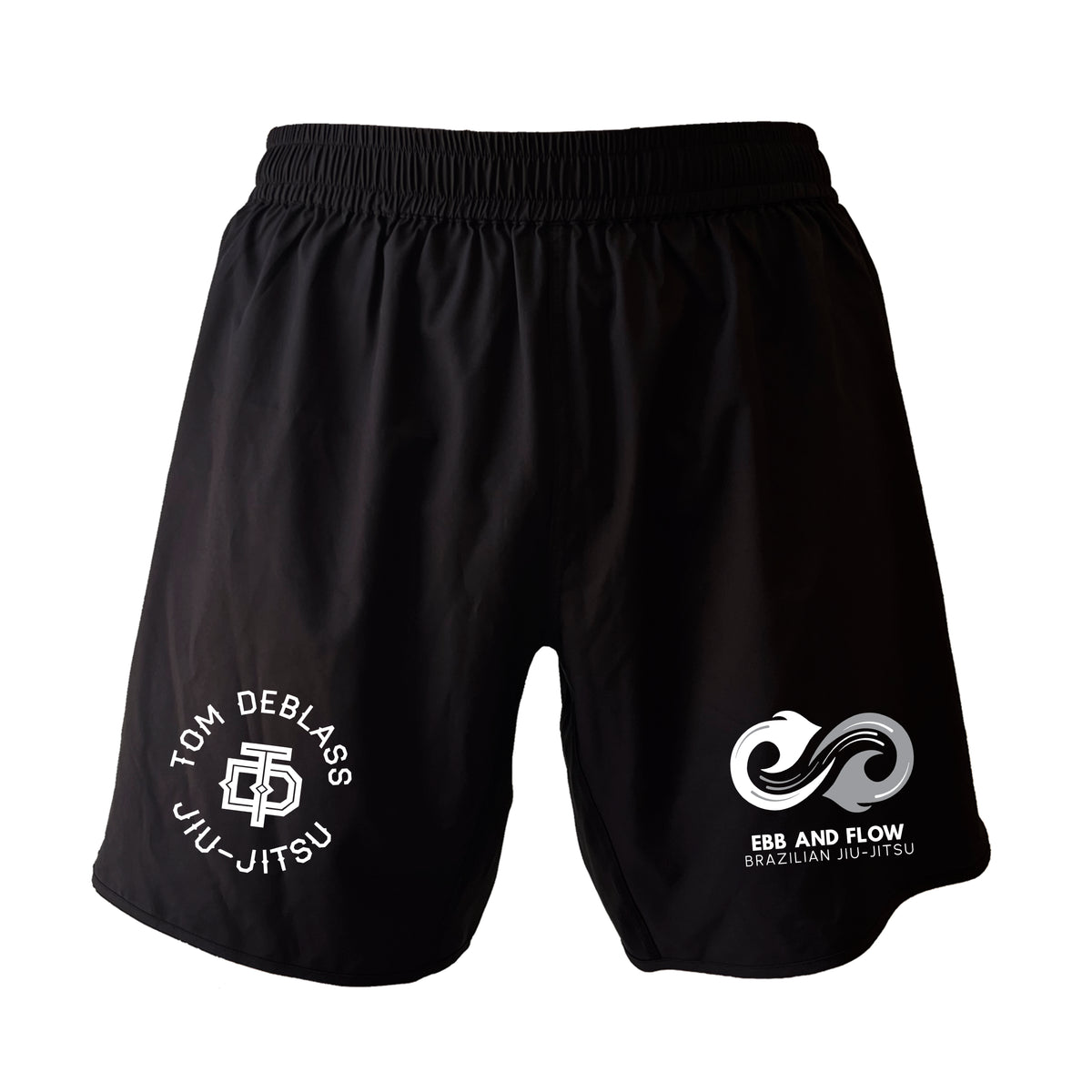 Ebb and Flow BJJ All Black Custom Shorts 2.0 #8034 C