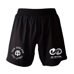 Ebb and Flow BJJ All Black Custom Shorts 2.0 #8034 C