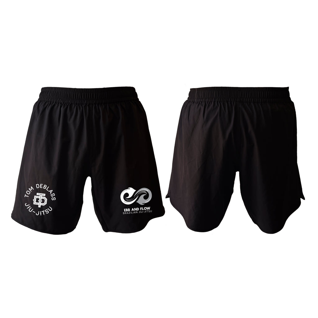 Ebb and Flow BJJ All Black Custom Shorts 2.0 #8034 C