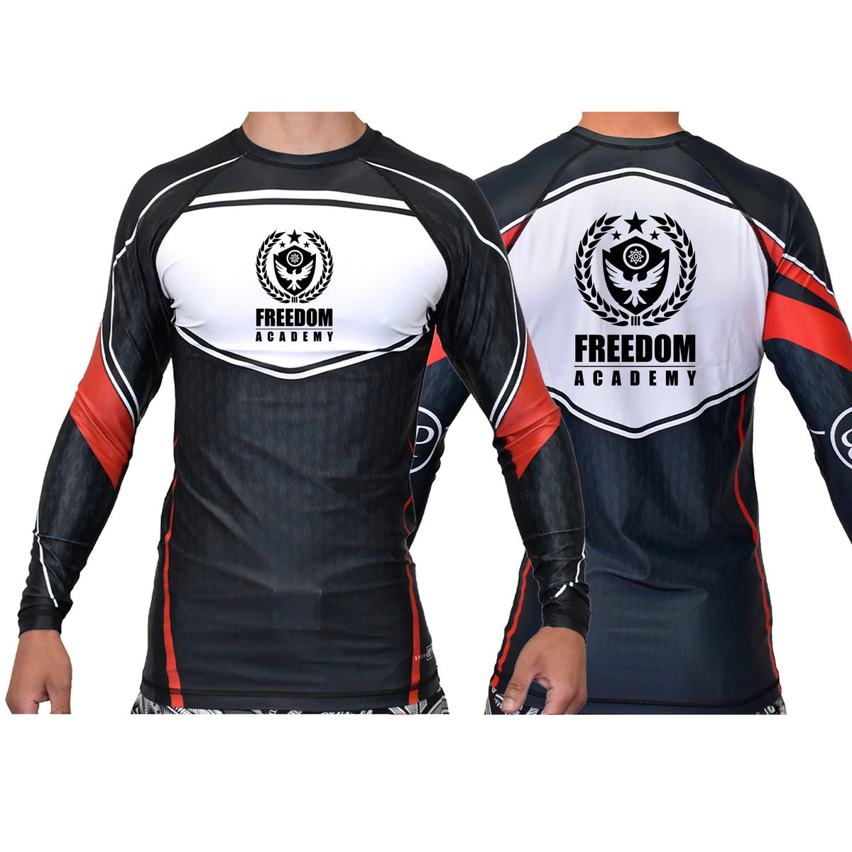 Freedom Academy Ranked Long Sleeve Rash Guards #8035 A