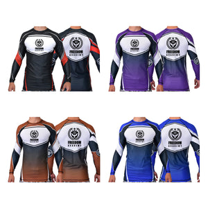 Freedom Academy Ranked Long Sleeve Rash Guards #8035 A