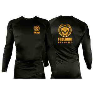 Freedom Academy All Black Custom Rash Guards Long Sleeves #8035 A