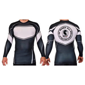 Pangea Jiu Jitsu Academy Rash Guards Black/White #8036 A
