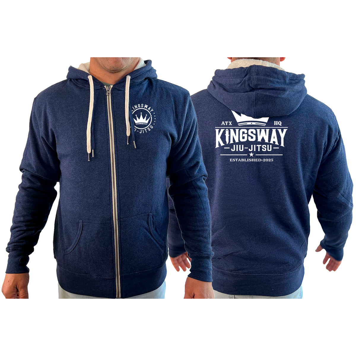 Kingsway Jiu-Jitsu Academy Sherpa Lined Zip-Up Hoodie #8037 B