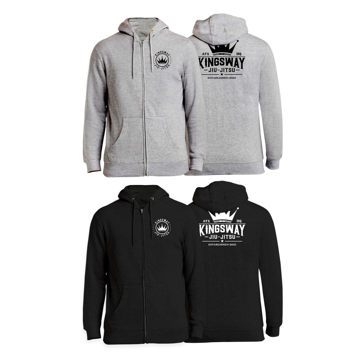Kingsway Jiu-Jitsu Academy Zip-Up Hoodies #8037 B