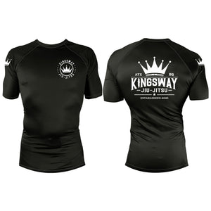 Kingsway Jiu-Jitsu Full Custom All Black Custom Rash Guards Short Sleeves #8037 H