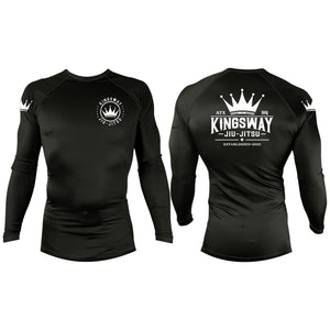 Kingsway Jiu-Jitsu Full Custom All Black Custom Rash Guards Long Sleeves #8037 P