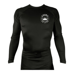 Kingsway Jiu-Jitsu Full Custom All Black Custom Rash Guards Long Sleeves #8037 A