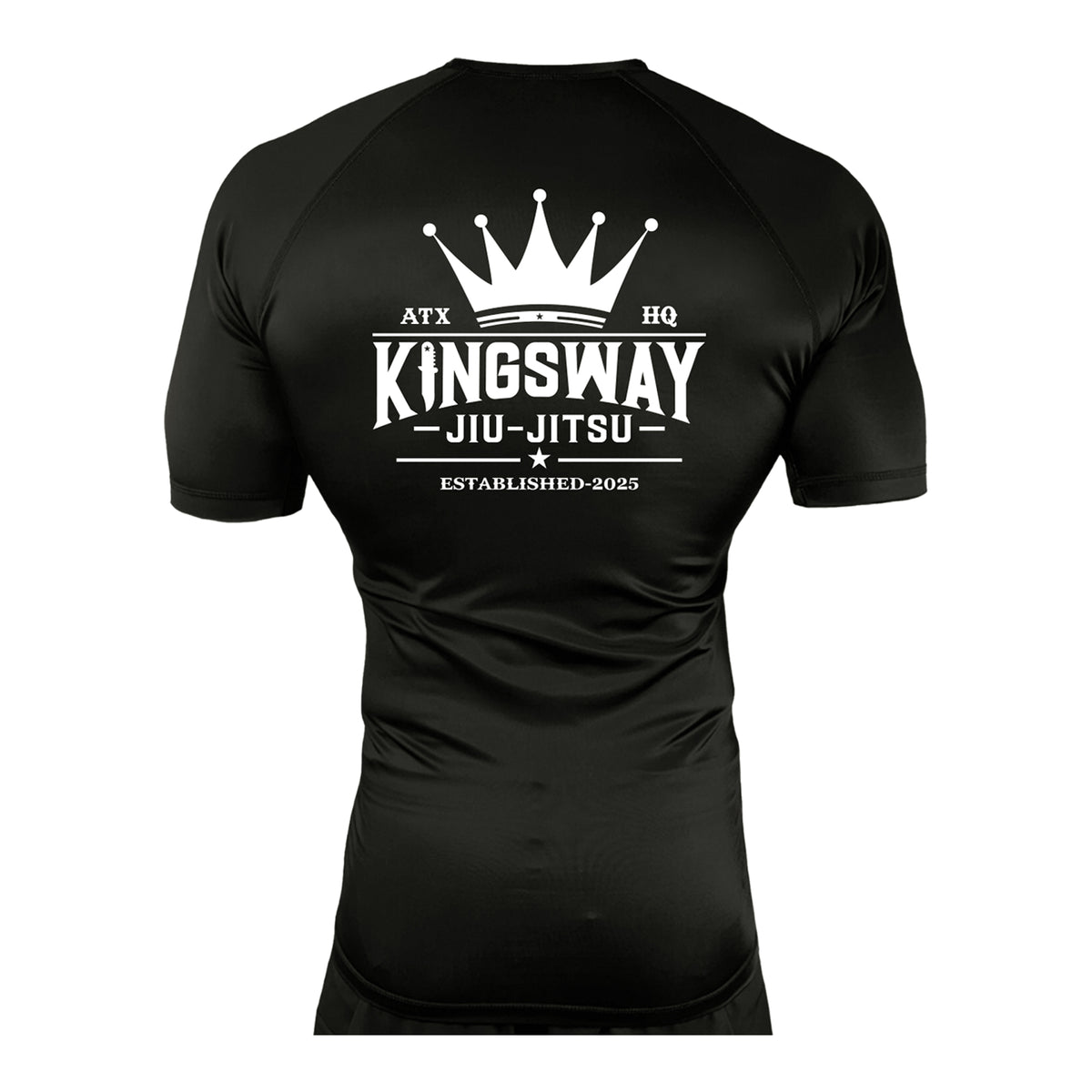 Kingsway Jiu-Jitsu Full Custom All Black Custom Rash Guards Short Sleeves #8037 B