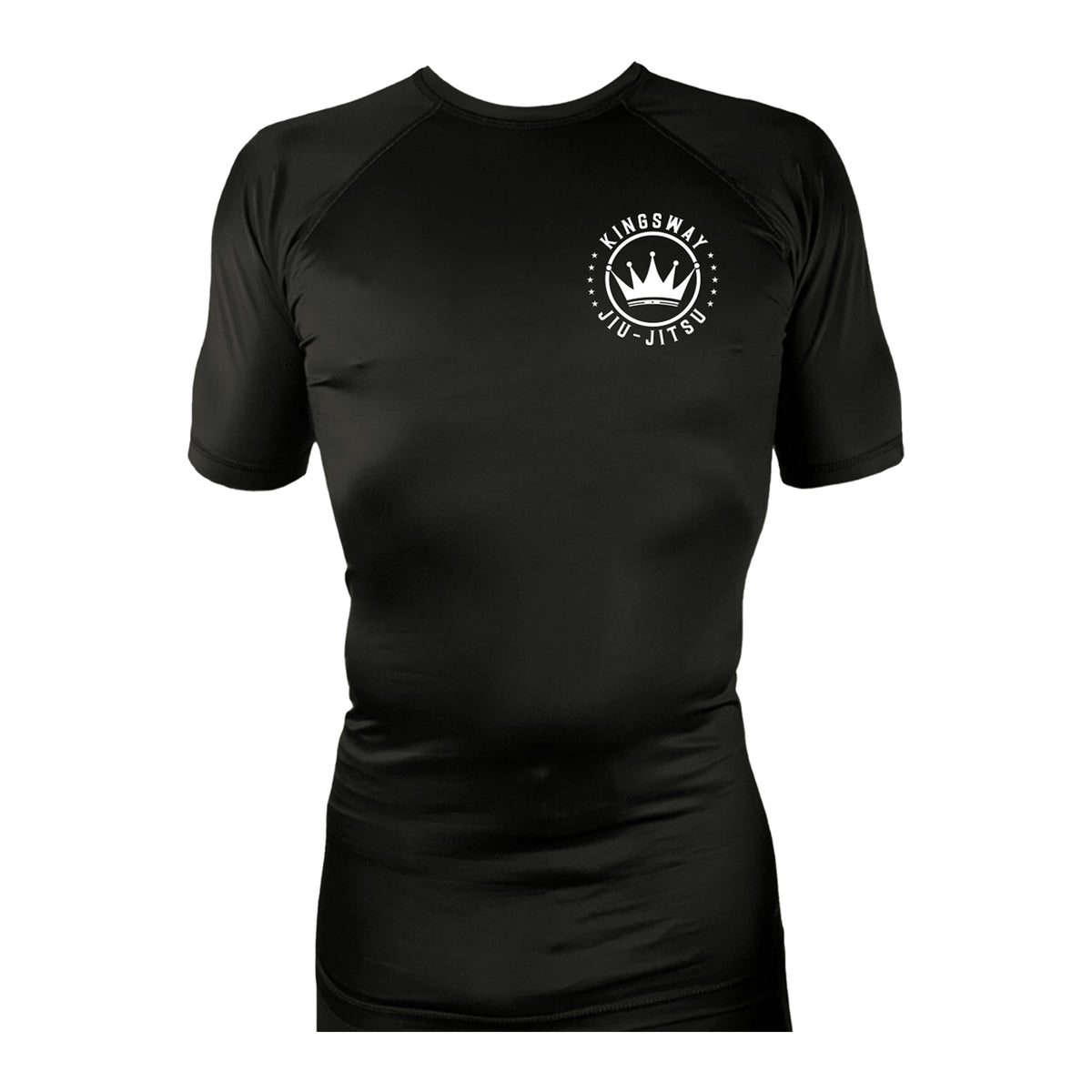 Kingsway Jiu-Jitsu Full Custom All Black Custom Rash Guards Short Sleeves #8037 B
