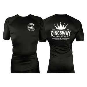 Kingsway Jiu-Jitsu Full Custom All Black Custom Rash Guards Short Sleeves #8037 B