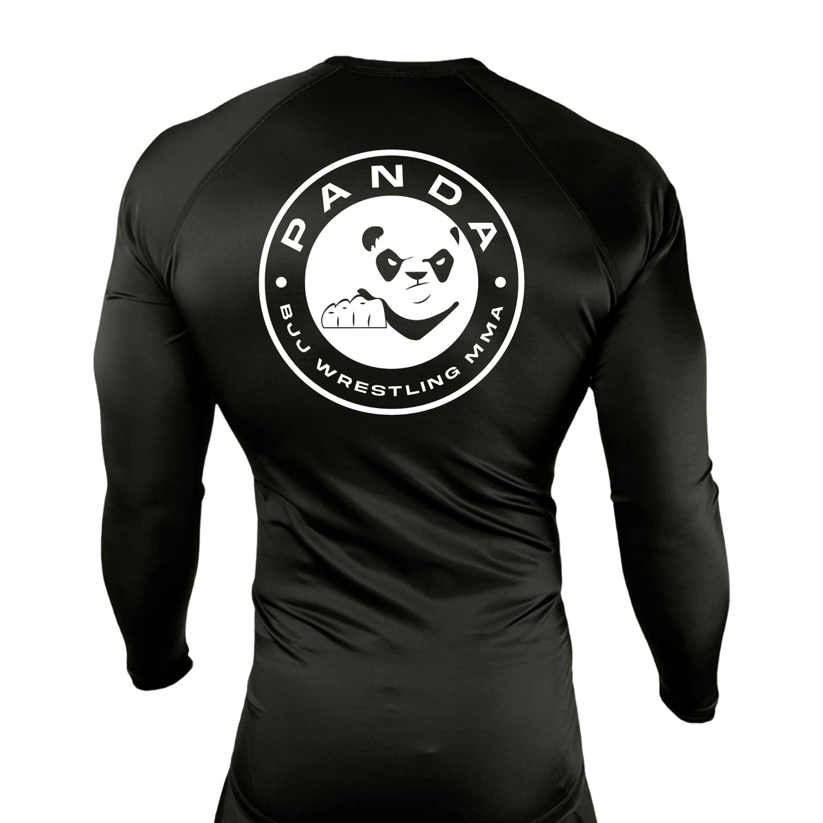 Panda All Black Custom Rash Guards Long Sleeves #8038 A
