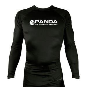 Panda All Black Custom Rash Guards Long Sleeves #8038 A