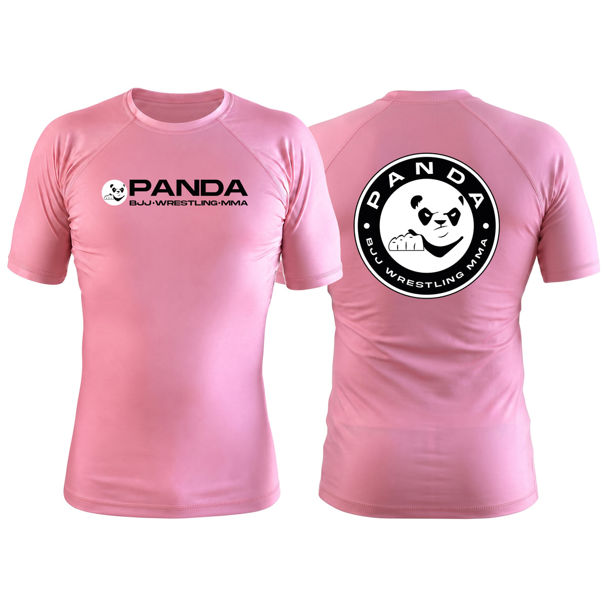 Panda BJJ Pink Custom Rash Guards Short Sleeve #8038 A
