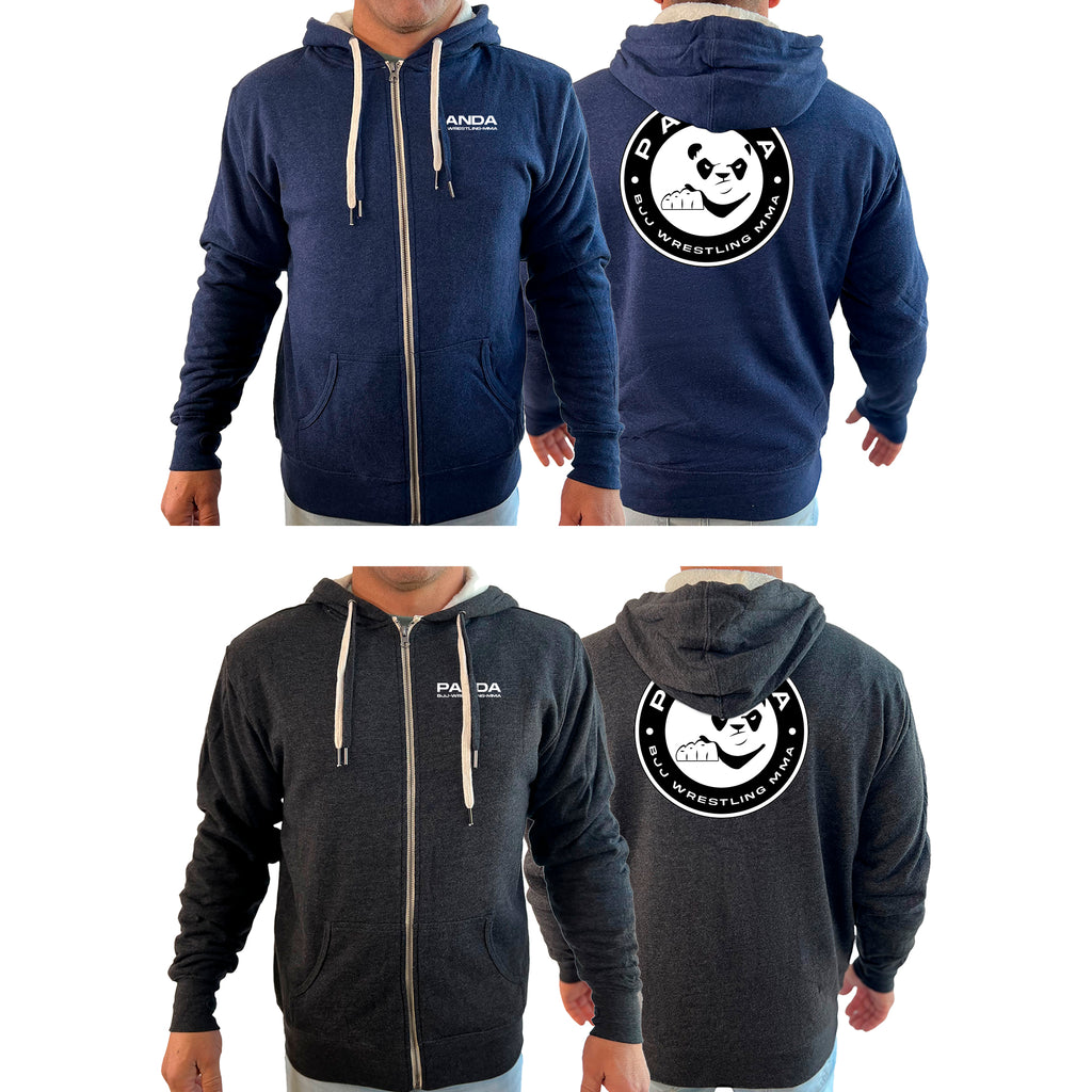 Panda BJJ Academy Sherpa Lined Zip-Up Hoodie #8038 B