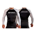 Panda BJJ All Black Ranked Long Sleeve Rash Guards #8038 C