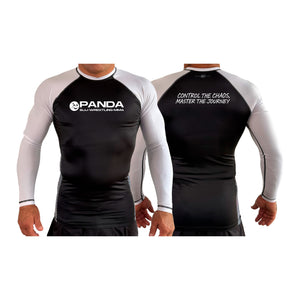 Panda BJJ All Black Ranked Long Sleeve Rash Guards #8038 C