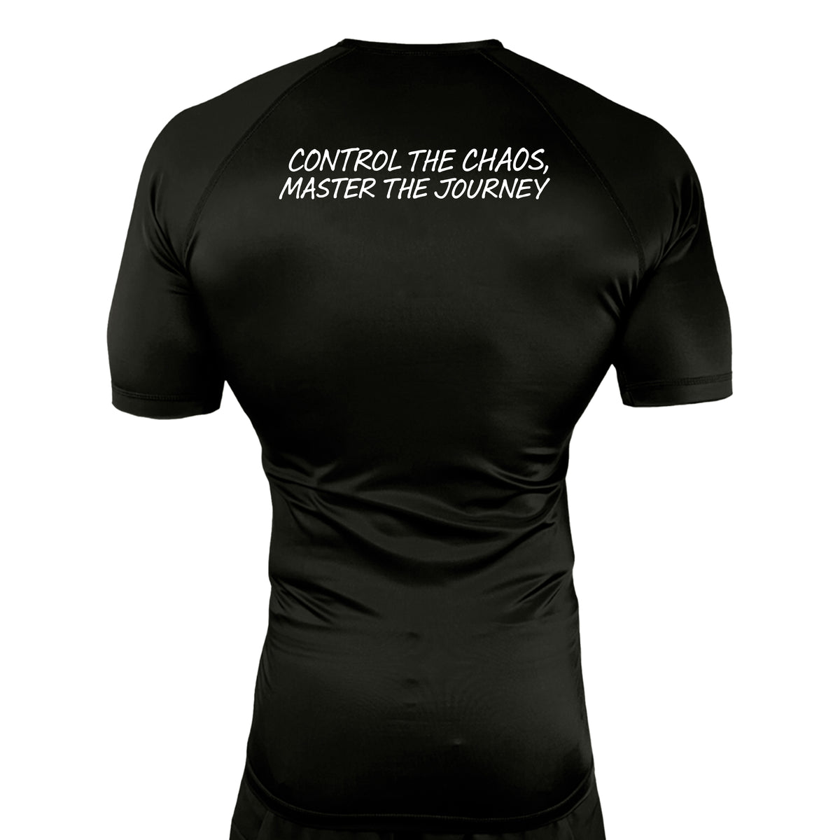 Panda BJJ All Black Custom Rash Guards Short Sleeves #8038 C