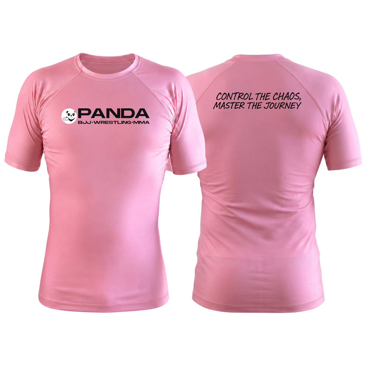 Panda BJJ Pink Custom Rash Guards Short Sleeve #8038 C