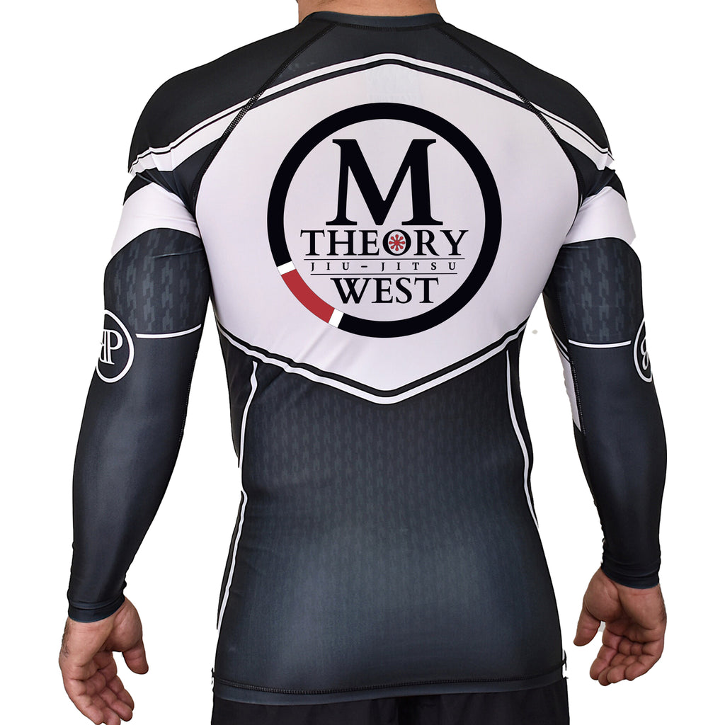 M-Theory Martial Arts West Academy Rash Guards Black/White #8039 A