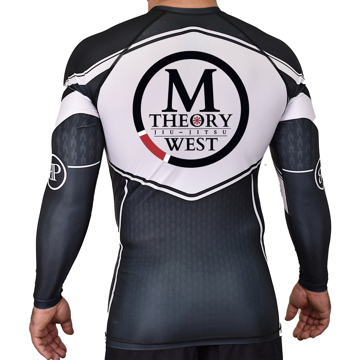 M-Theory Martial Arts West Academy Rash Guards Black/White #8039 A