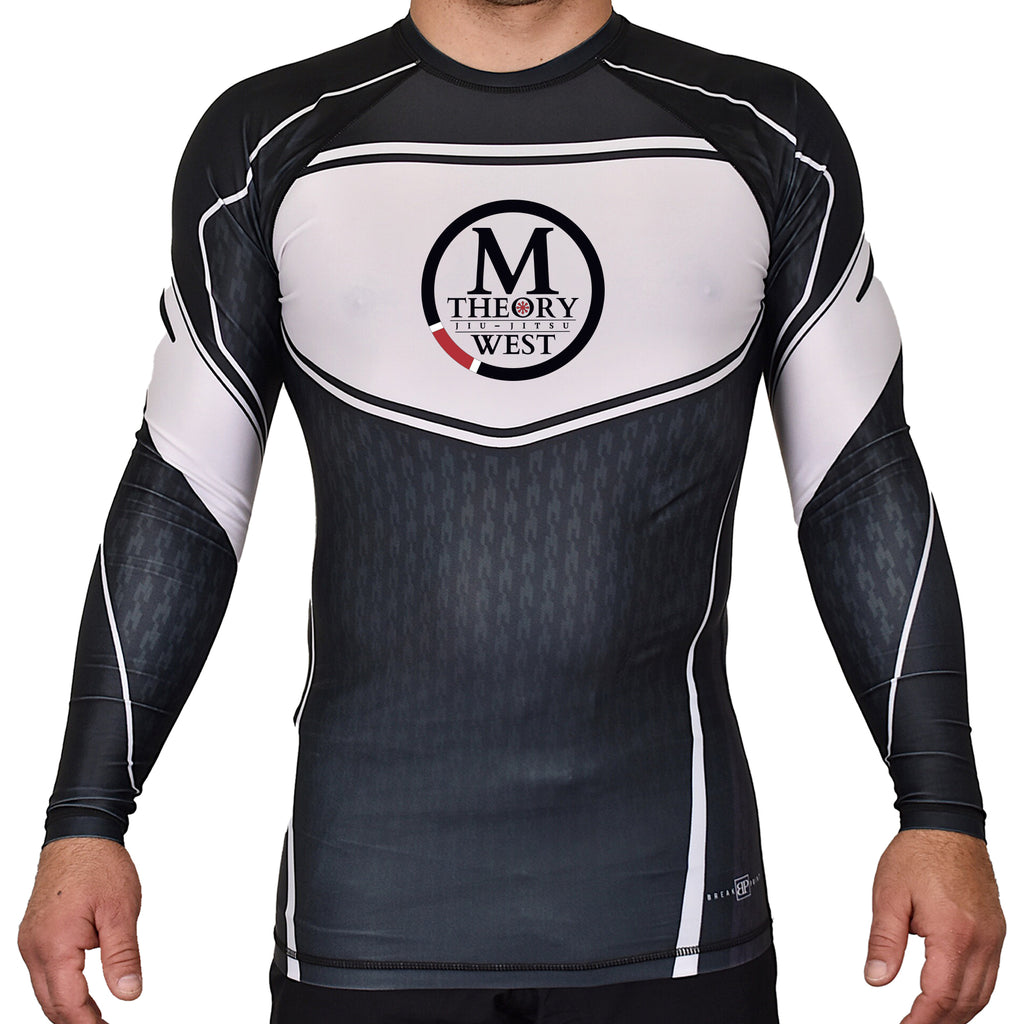 M-Theory Martial Arts West Academy Rash Guards Black/White #8039 A