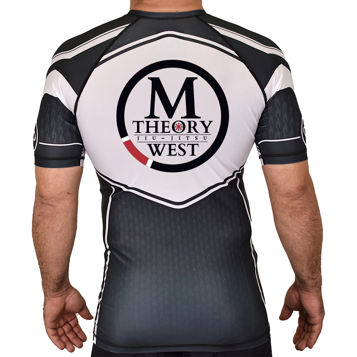 M-Theory Martial Arts West Academy Rash Guards Black/White #8039 A