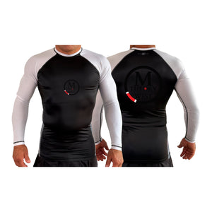 M-Theory Martial Arts West All Black Ranked Long Sleeve Rash Guards #8039 A