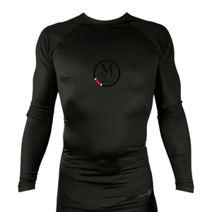 M-Theory Martial Arts West All Black Custom Rash Guards Long Sleeves #8039 A