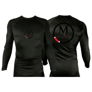 M-Theory Martial Arts West All Black Custom Rash Guards Long Sleeves #8039 A