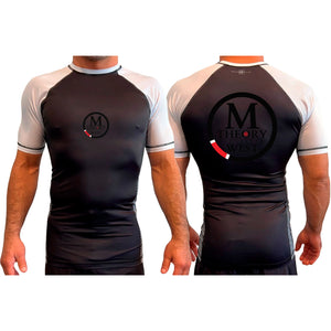 M-Theory Martial Arts West All Black Ranked Short Sleeve Rash Guards #8039 A