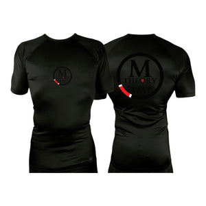 M-Theory Martial Arts West All Black Custom Rash Guards Short Sleeves #8039 A