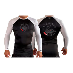 M-Theory Martial Arts West All Black Ranked Long Sleeve Rash Guards #8039 B