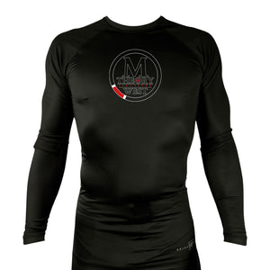 M-Theory Martial Arts West All Black Rash Guards Long Sleeves #8039 B