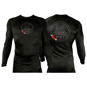 M-Theory Martial Arts West All Black Rash Guards Long Sleeves #8039 B