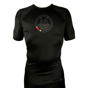 M-Theory Martial Arts West All Black Rash Guards Short Sleeves #8039 B
