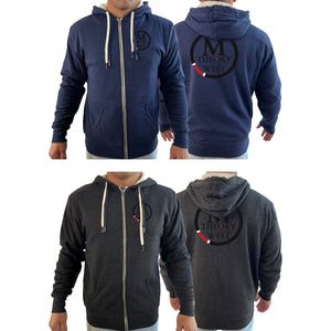 M-Theory Martial Arts West Academy Sherpa Lined Zip-Up Hoodie #8039 A