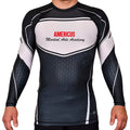 Americus Martial Arts Academy Rash Guards Black/White #8040 A