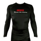 Americus Martial Arts All Black Custom Rash Guards Long Sleeves #8040 A