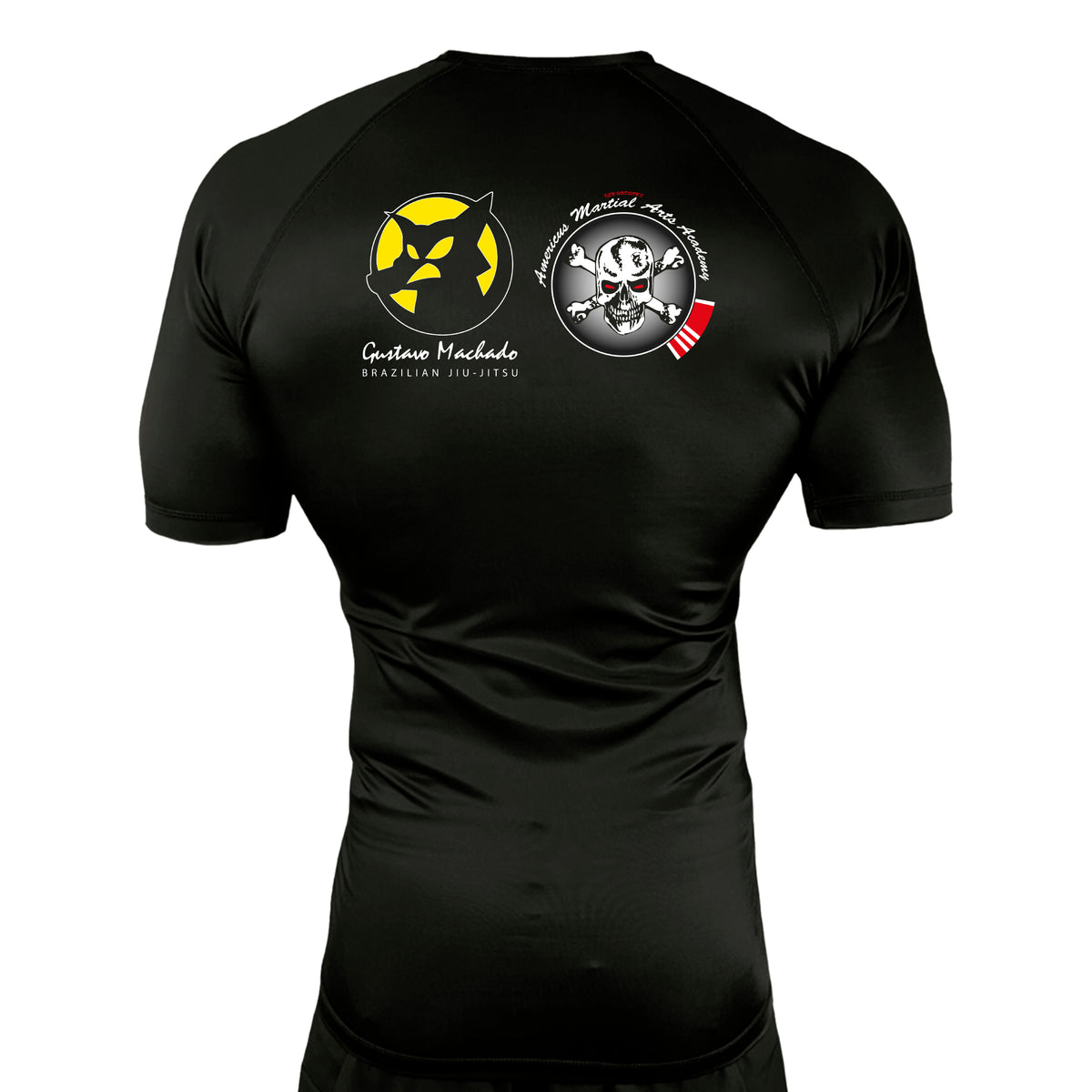 Americus Martial Arts All Black Custom Rash Guards Short Sleeves #8040 A