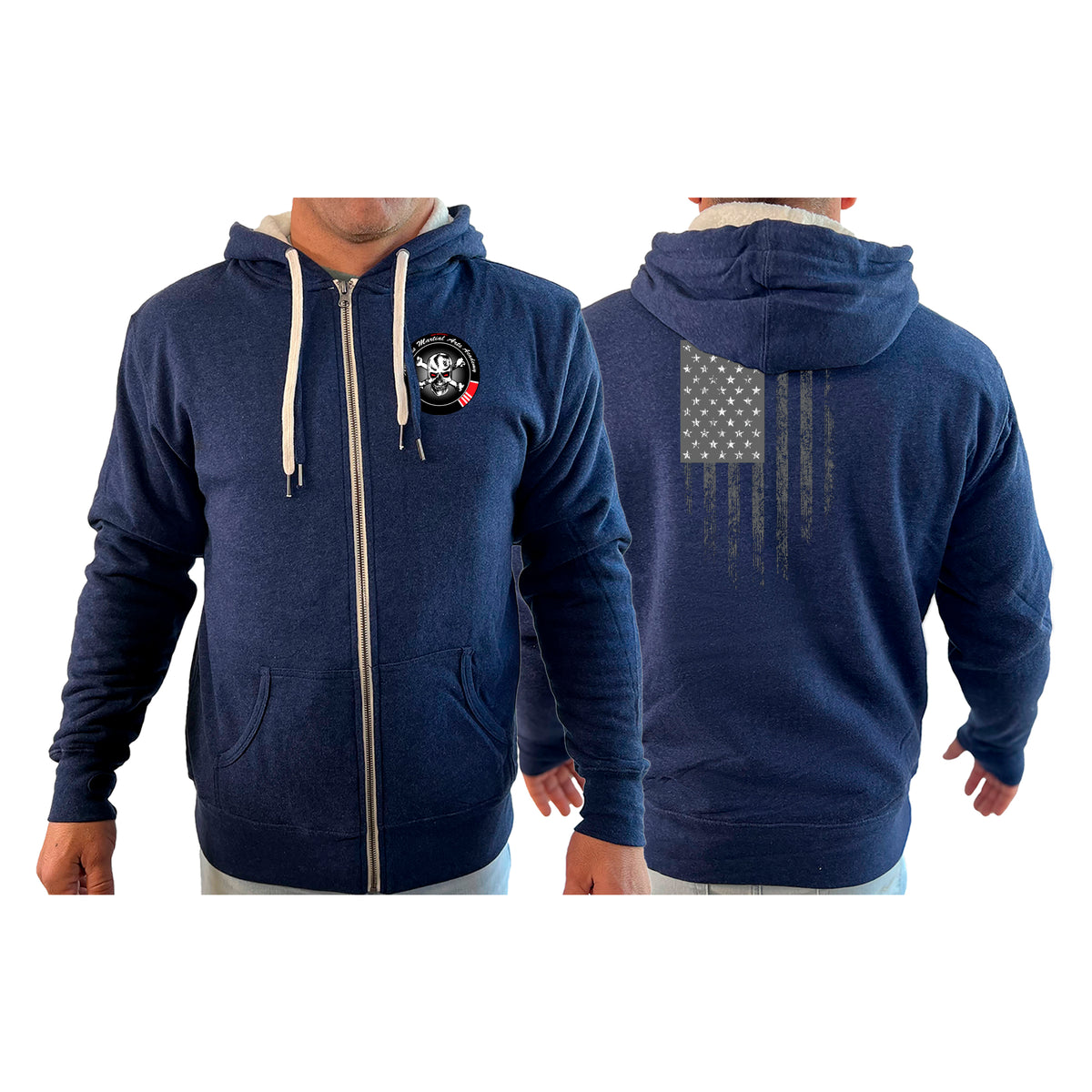 Americus Martial Arts Academy Sherpa Lined Zip-Up Hoodie #8040 B