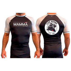 MA MMA All Black Ranked Short Sleeve Rash Guards #8041 A