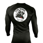 MA MMA All Black Custom Rash Guards Long Sleeves #8041 A
