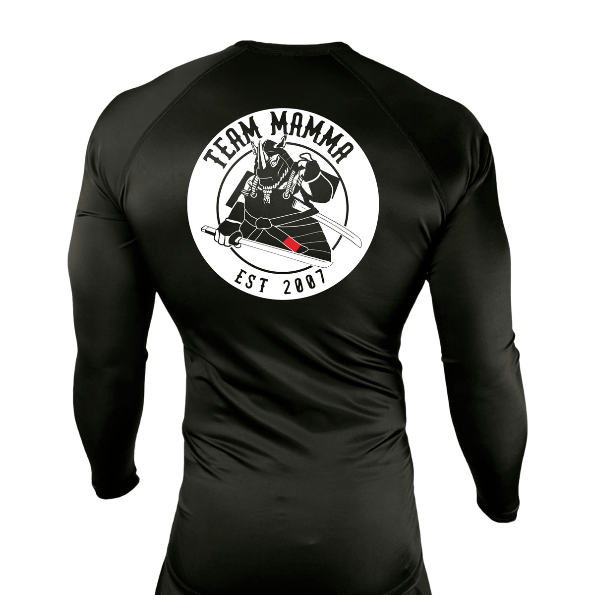 MA MMA All Black Custom Rash Guards Long Sleeves #8041 A